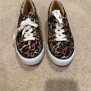 Lilly Pulitzer Leopard Print Sneakers with White Laces
